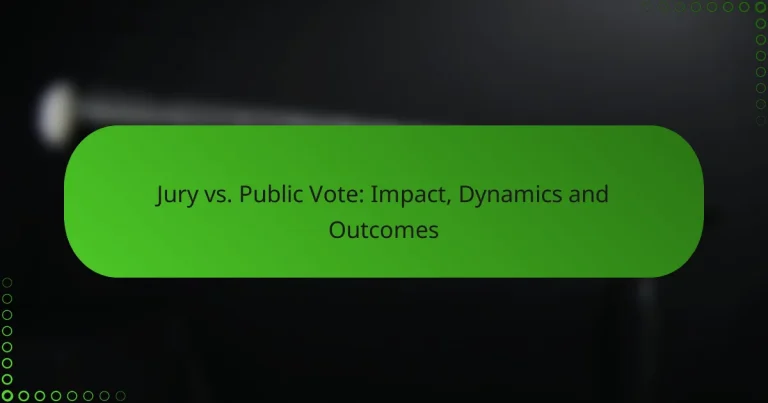 Jury vs. Public Vote: Impact, Dynamics and Outcomes