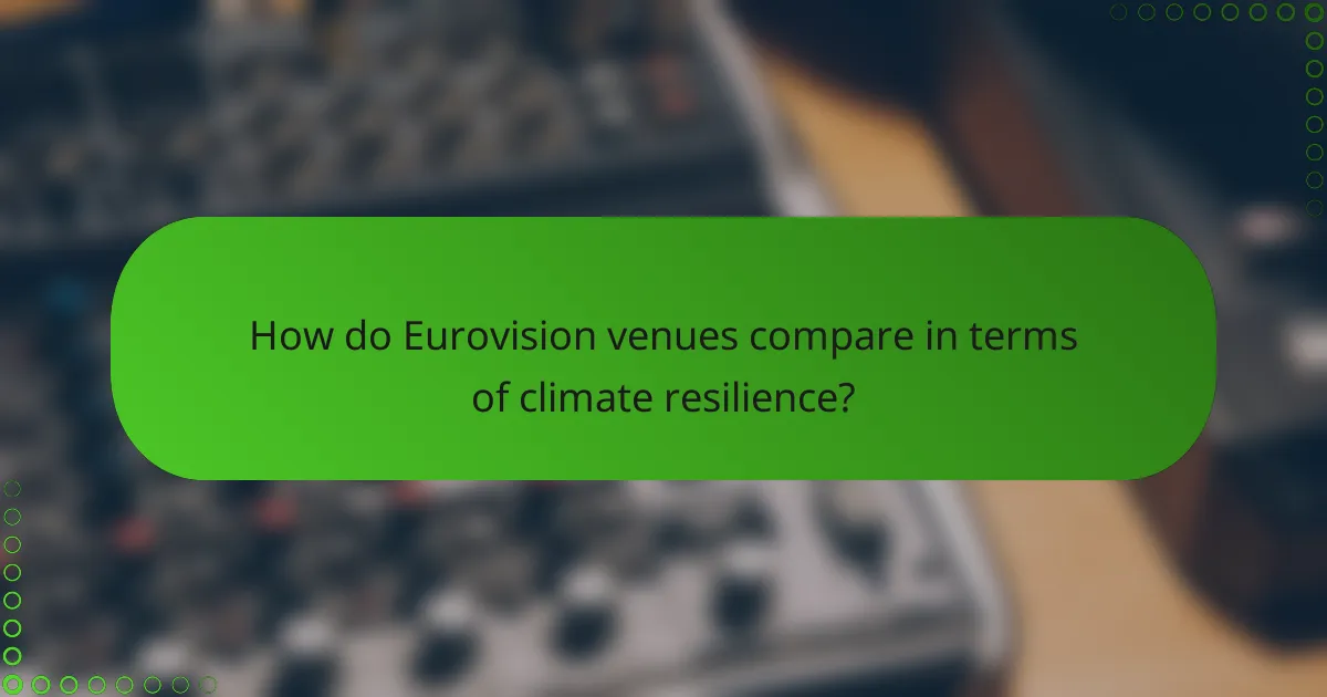 How do Eurovision venues compare in terms of climate resilience?