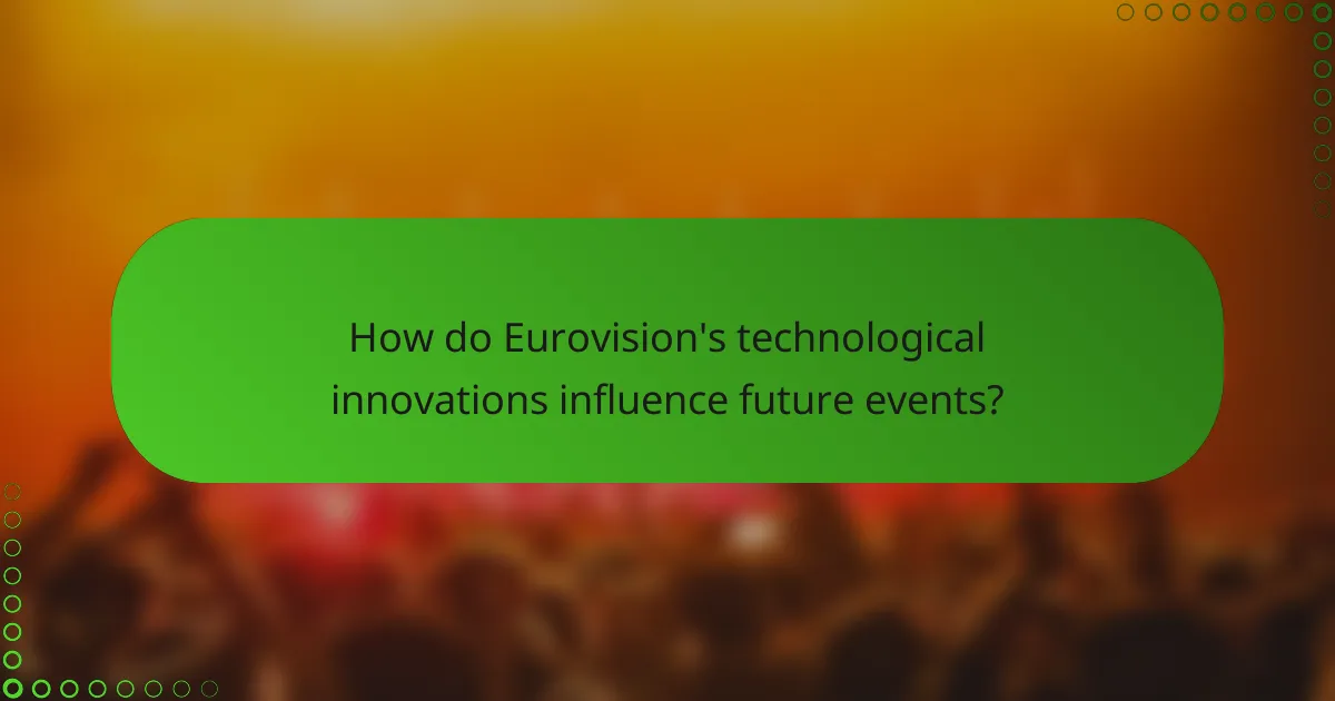 How do Eurovision's technological innovations influence future events?
