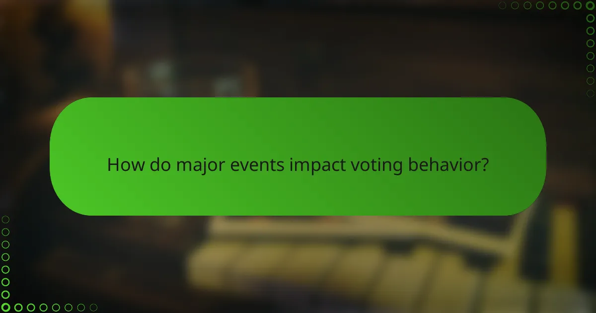 How do major events impact voting behavior?
