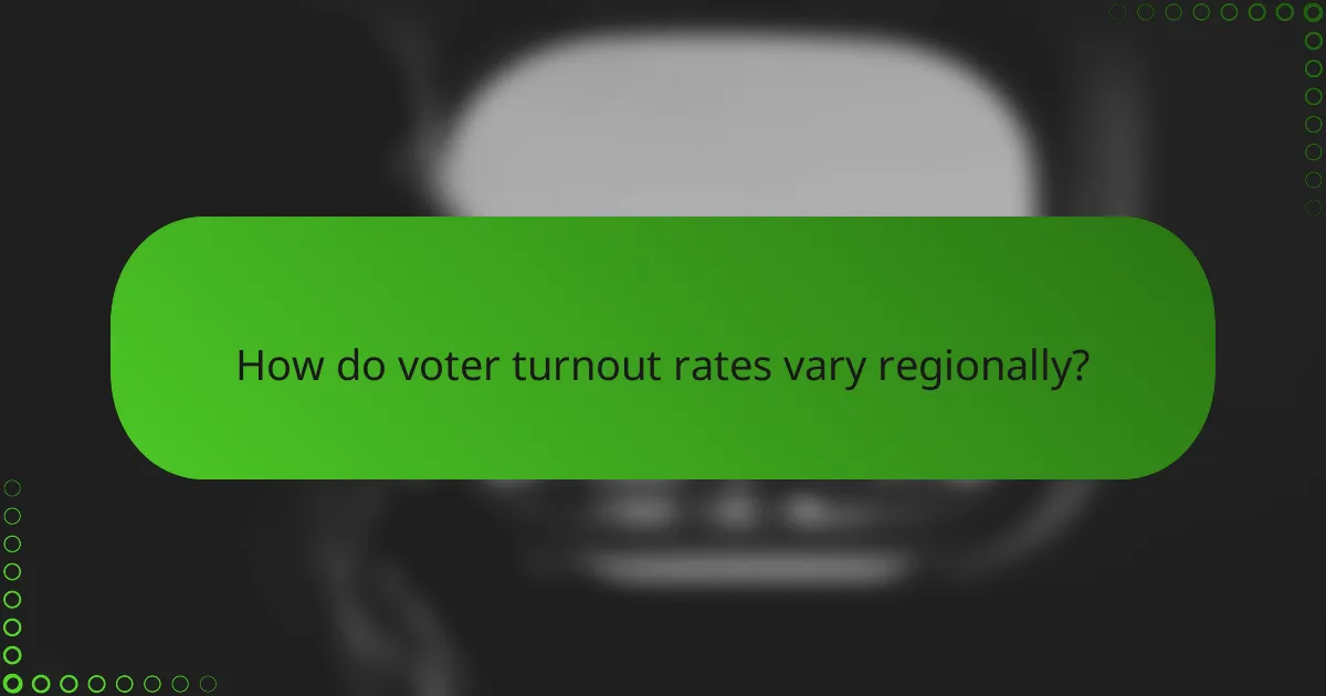 How do voter turnout rates vary regionally?