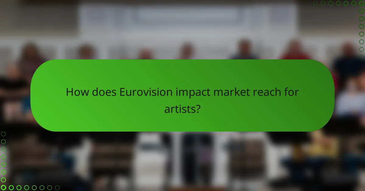 How does Eurovision impact market reach for artists?