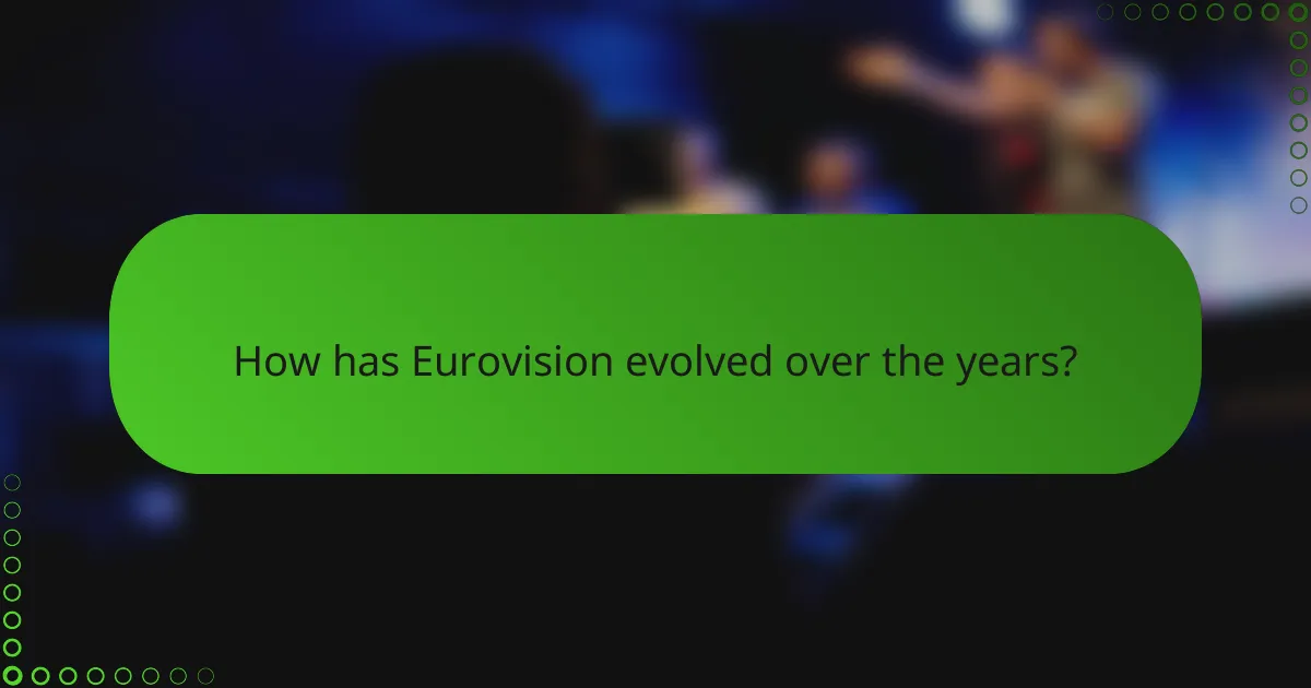 How has Eurovision evolved over the years?