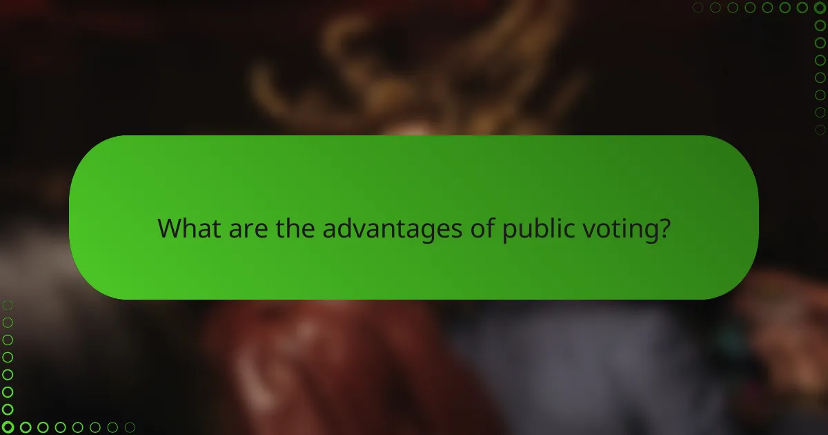 What are the advantages of public voting?
