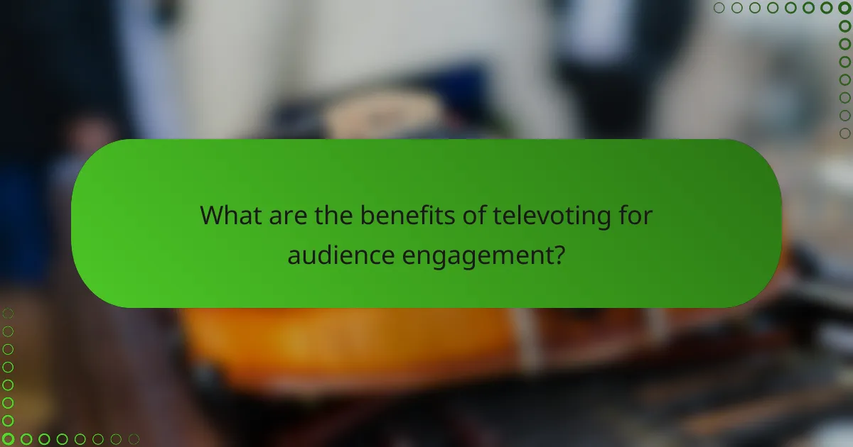 What are the benefits of televoting for audience engagement?