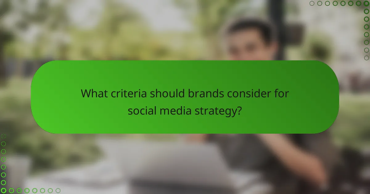 What criteria should brands consider for social media strategy?