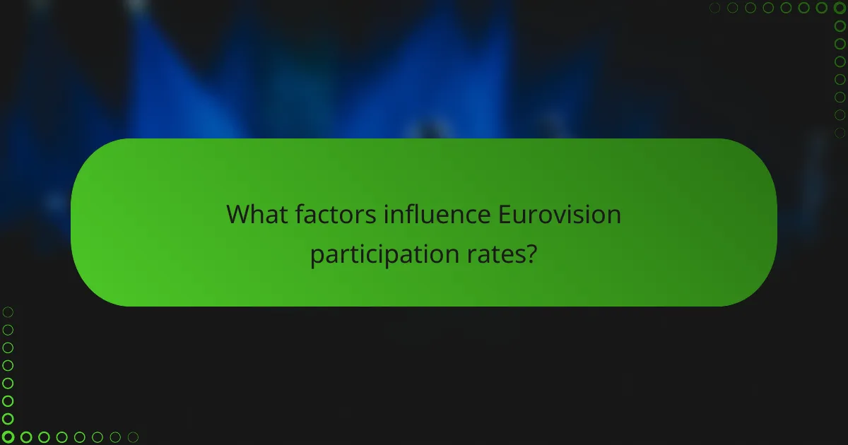 What factors influence Eurovision participation rates?