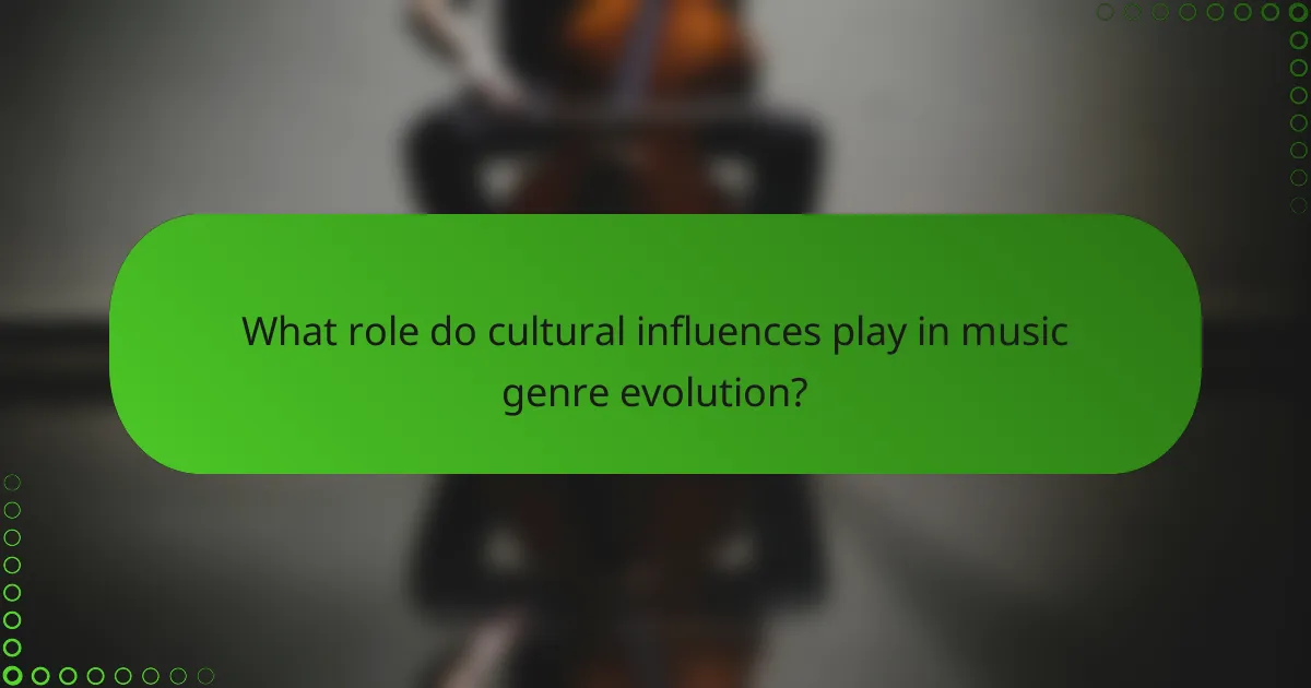 What role do cultural influences play in music genre evolution?