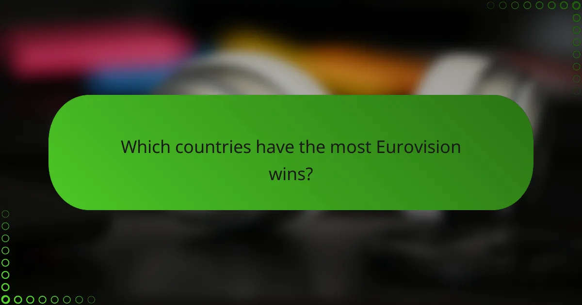 Which countries have the most Eurovision wins?